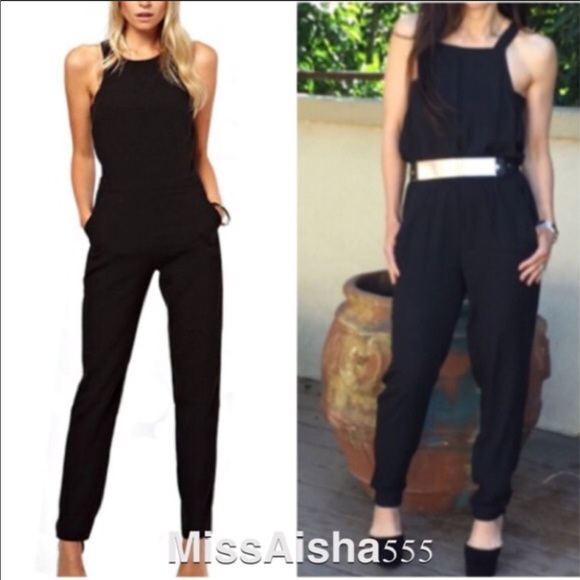 ✨LAST ONE ✨chic black jumpsuit overalls - Picture 5 of 5